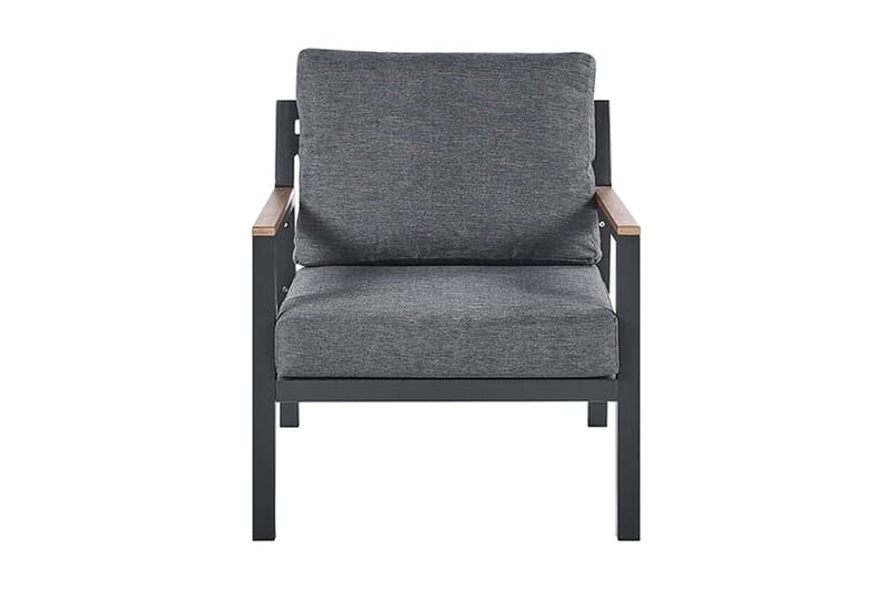 Havemøbelsæt 4-personers mørkegrå DELIA - Sort - Havemøbler - Loungemøbler - Loungesæt