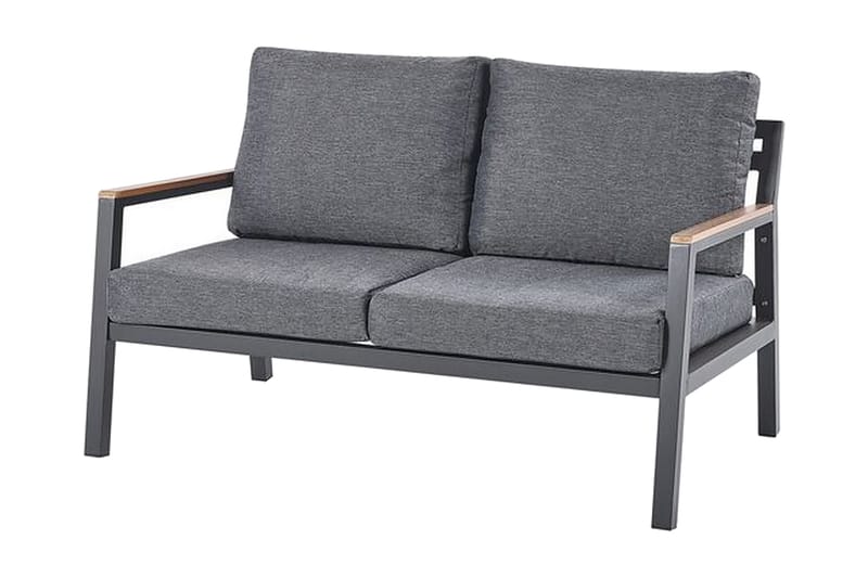 Havemøbelsæt 4-personers mørkegrå DELIA - Sort - Havemøbler - Loungemøbler - Loungesæt