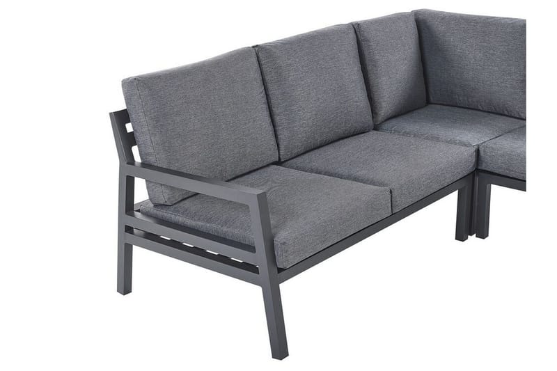 Havemøbelsæt 5-personers mørkegrå VIZZINI - Sort - Havemøbler - Loungemøbler - Loungesæt