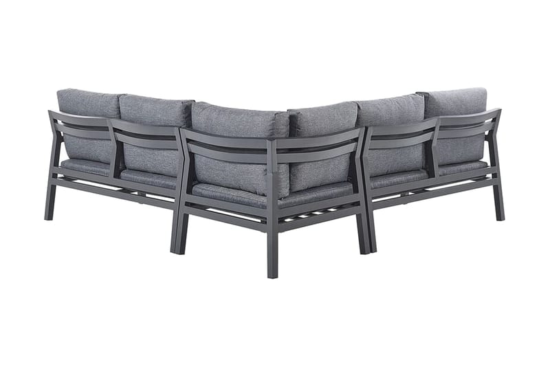 Havemøbelsæt 5-personers mørkegrå VIZZINI - Sort - Havemøbler - Loungemøbler - Loungesæt