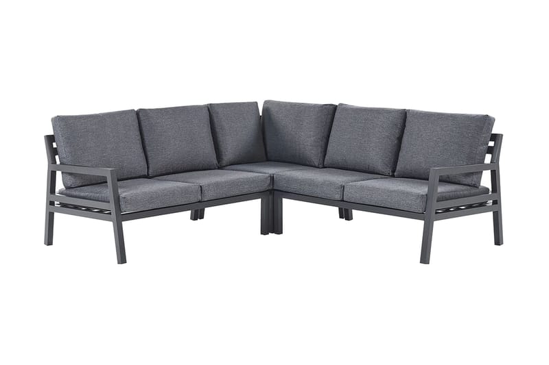 Havemøbelsæt 5-personers mørkegrå VIZZINI - Sort - Havemøbler - Loungemøbler - Loungesæt