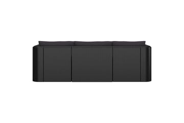 havesofasæt 3 dele med hynder polyrattan sort - Sort - Havemøbler - Loungemøbler - Loungesæt