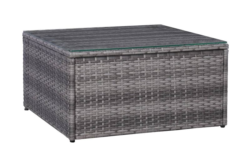 Havesofasæt I 7 Dele Med Hynder Og Puder Polyrattan Grå - Grå - Havemøbler - Loungemøbler - Loungesæt