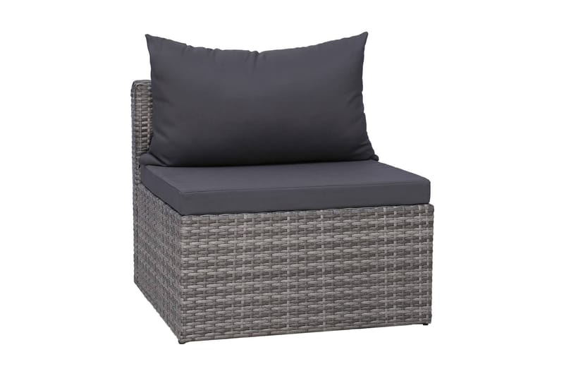 Havesofasæt I 7 Dele Med Hynder Og Puder Polyrattan Grå - Grå - Havemøbler - Loungemøbler - Loungesæt