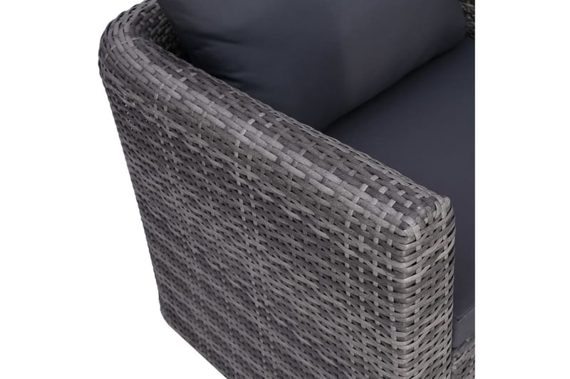 Havesofasæt I 7 Dele Med Hynder Og Puder Polyrattan Grå - Grå - Havemøbler - Loungemøbler - Loungesæt