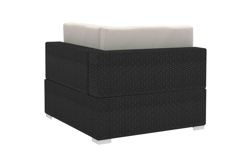 havesofasæt med hynder 4 dele polyrattan sort - Sort - Havemøbler - Loungemøbler - Loungesæt