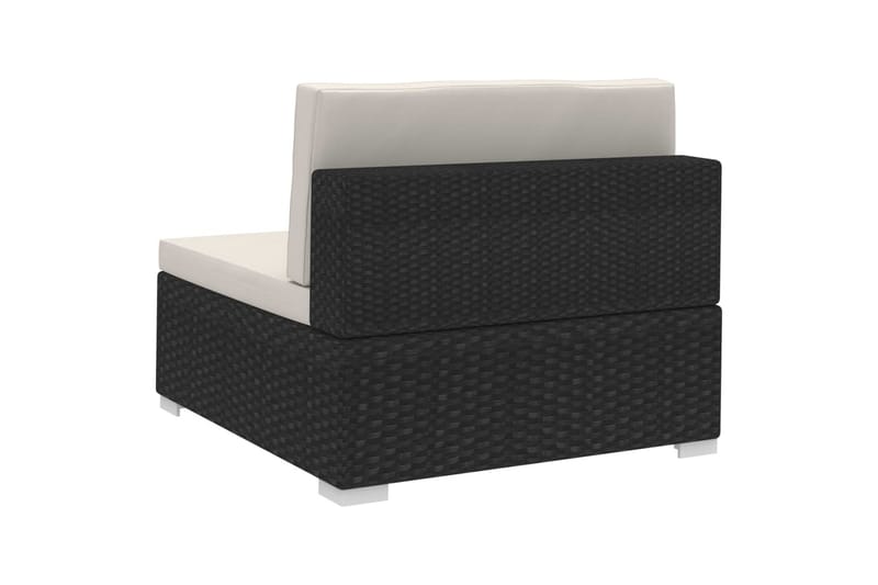 havesofasæt med hynder 4 dele polyrattan sort - Sort - Havemøbler - Loungemøbler - Loungesæt