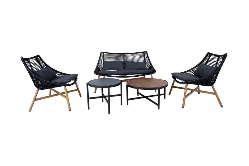 Helsinki Sofagruppe - Sort - Havemøbler - Loungemøbler - Loungesæt