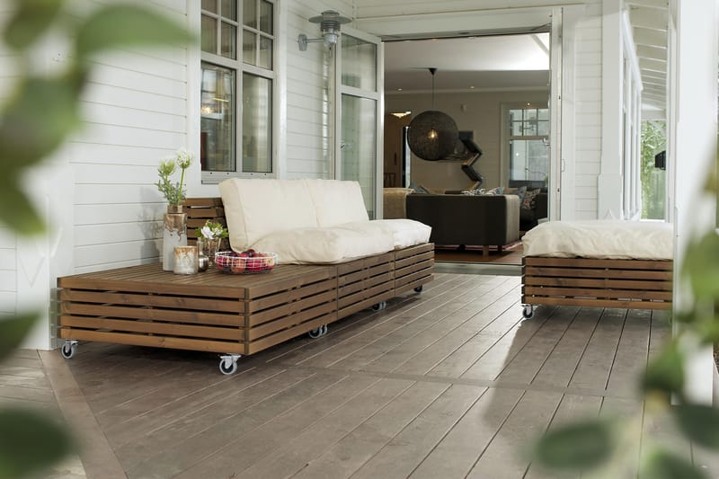 Hillerstorp Bara Vara Loungelænestol m Chaiselong 2-pak - Hvid/Beige - Have - Udendørs miljø - Altan & terrasse - Altanmøbler