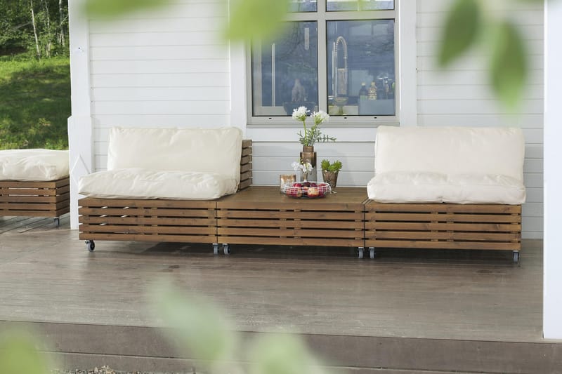 Hillerstorp Bara Vara Loungelænestol m Chaiselong 2-pak - Hvid/Beige - Have - Udendørs miljø - Altan & terrasse - Altanmøbler