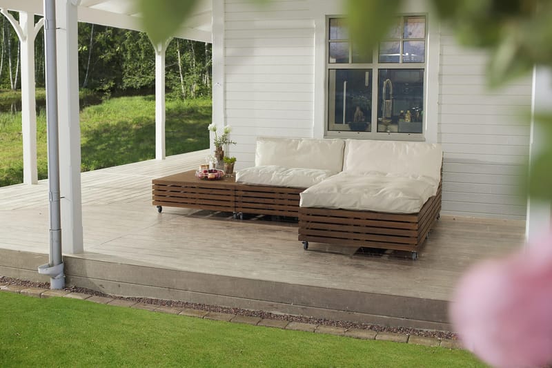 Hillerstorp Bara Vara Loungelænestol m Chaiselong 2-pak - Hvid/Beige - Have - Udendørs miljø - Altan & terrasse - Altanmøbler
