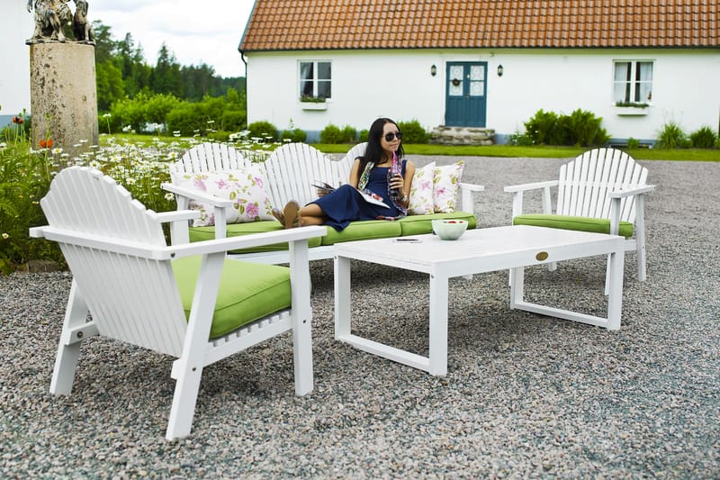 Hillerstorp Gotland Sofagruppe Bord+Bullerö Sofa+2 Lænestole - Hvid - Altanmøbler - Sofagrupper udendørs - Loungesæt
