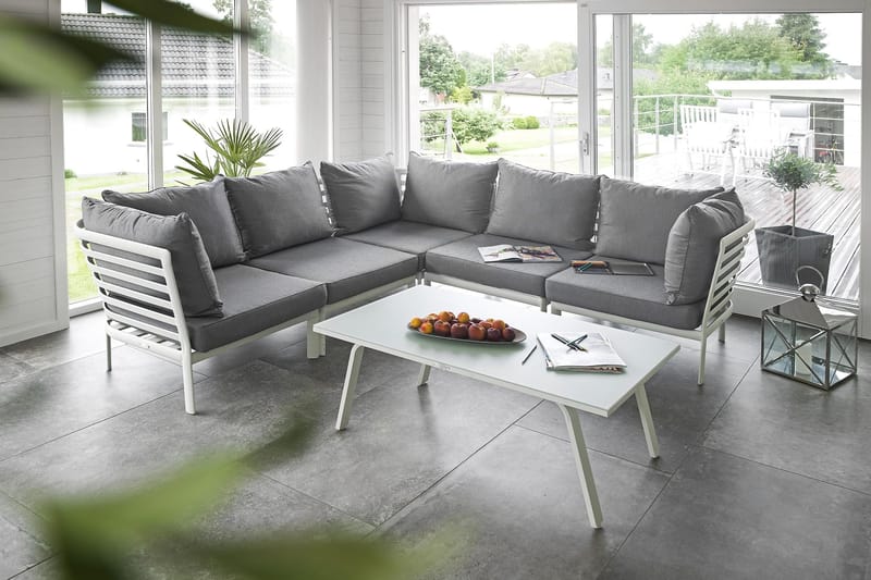 Hillerstorp Lidnäs Havesofa - Hvid Aluminium - Havemøbler - Loungemøbler - Loungesæt