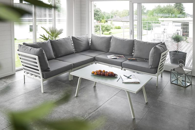 Hillerstorp Lidnäs Havesofa - Hvid Aluminium - Altanmøbler - Sofagrupper udendørs - Loungesæt