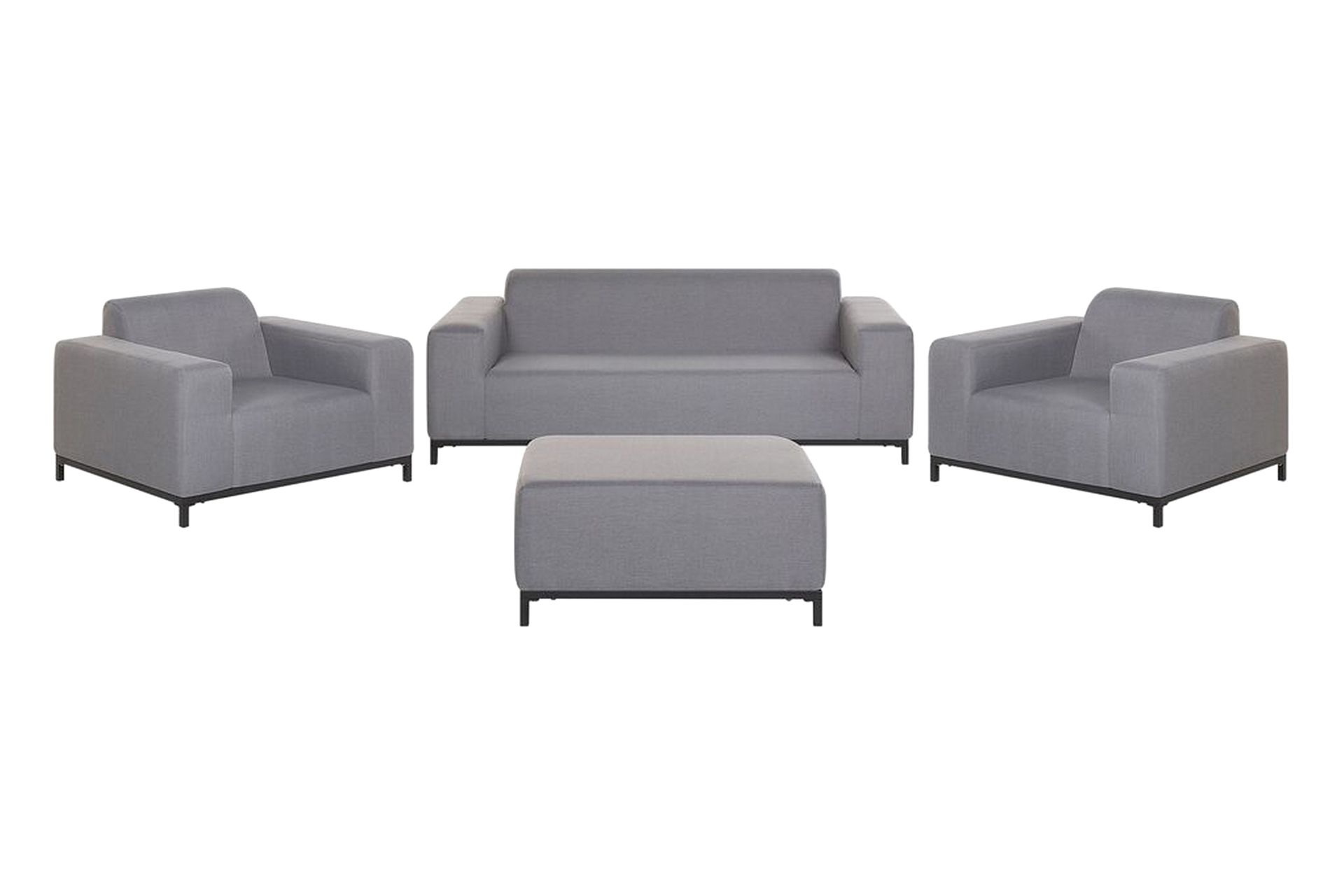 Hughen Loungesæt 5-Pers. - Grå/Sort - Havemøbler - Loungemøbler - Loungesæt