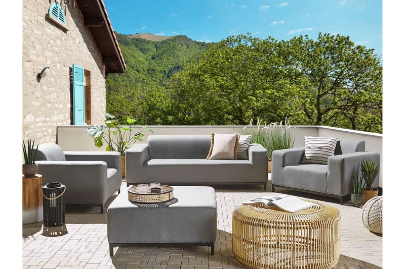 Hughen Loungesæt 5-Pers. - Grå/Sort - Havemøbler - Loungemøbler - Loungesæt