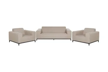 Hughen Loungesæt 5-Pers. - Beige/Sort - Havemøbler - Loungemøbler - Loungesæt