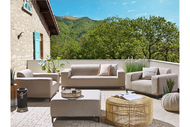 Hughen Loungesæt 5-Pers. - Beige/Sort - Havemøbler - Loungemøbler - Loungesæt