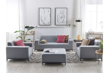 Hughen Loungesæt 5-Pers. - Grå/Sort - Havemøbler - Loungemøbler - Loungesæt