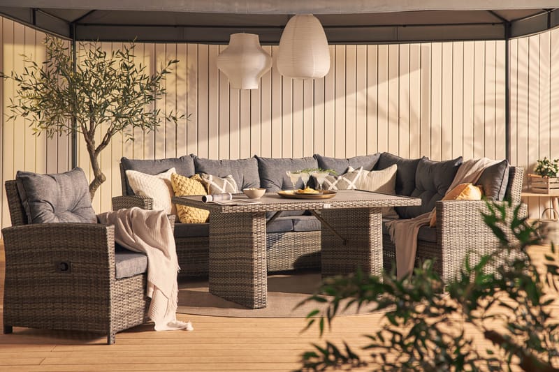 James Loungesæt Højre - Grå/Nonwood Bord Lænestol - Altanmøbler - Sofagrupper udendørs - Loungesæt