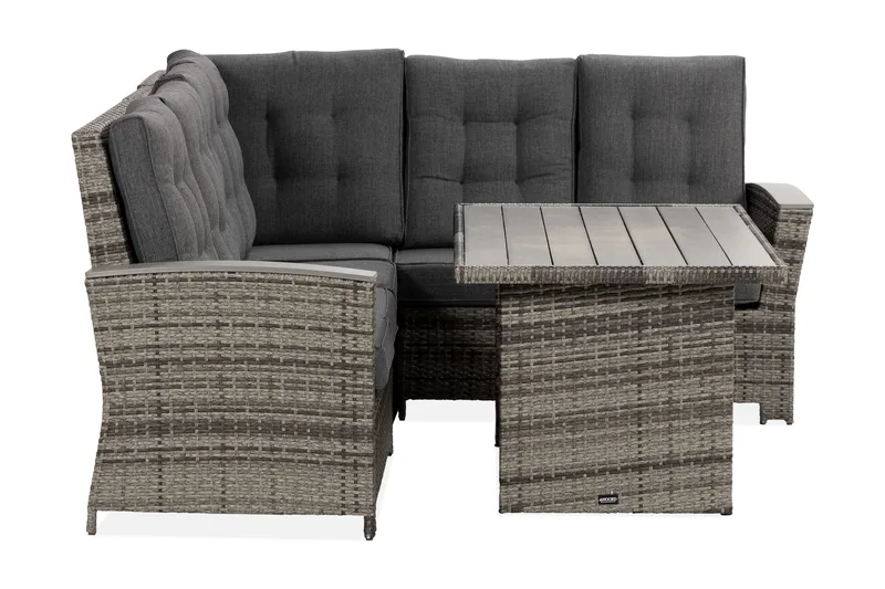 James Luksus loungesæt vendbar - Grå / sorte hynder - Havemøbler - Loungemøbler - Loungesæt