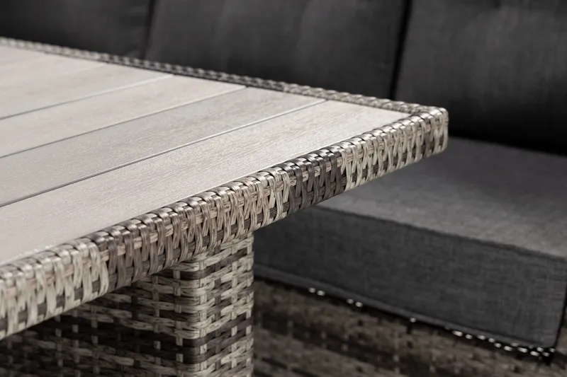 James Luksus loungesæt vendbar - Grå / sorte hynder - Havemøbler - Loungemøbler - Loungesæt