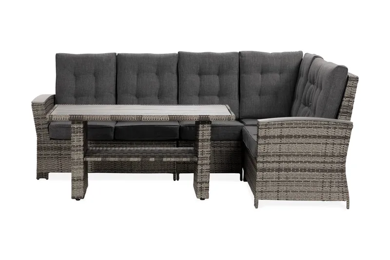 James Luksus loungesæt vendbar, Grå / sorte hynder