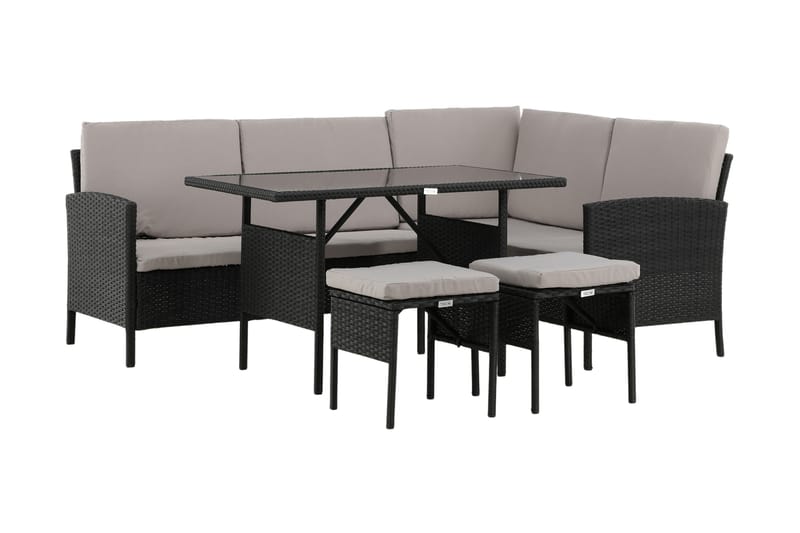 Knock Hjørnesofa Sort - Venture Home - Altanmøbler - Sofagrupper udendørs - Loungesæt