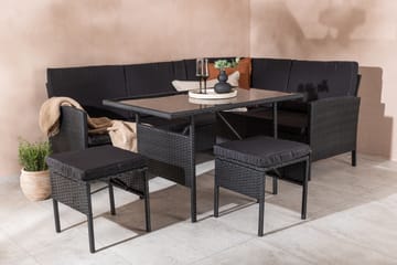 Knock Hjørnesofa - Sort - Havemøbler - Loungemøbler - Loungesæt
