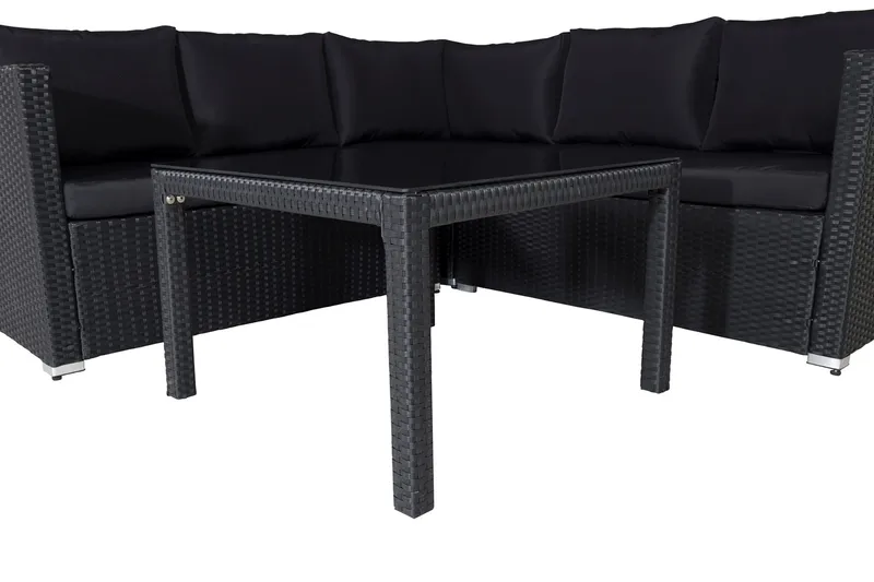 Kuba loungegruppe til udendørs brug med hynder - Sort - Havemøbler - Loungemøbler - Loungesæt