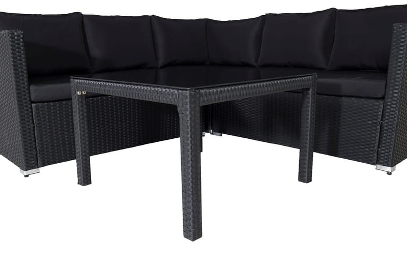 Kuba loungegruppe til udendørs brug med hynder - Sort - Havemøbler - Loungemøbler - Loungesæt