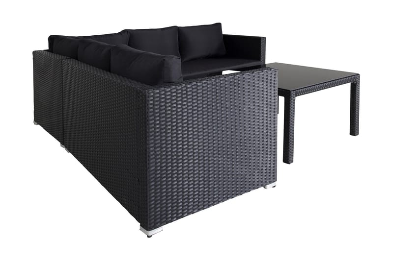 Kuba loungegruppe til udendørs brug med hynder - Sort - Havemøbler - Loungemøbler - Loungesæt
