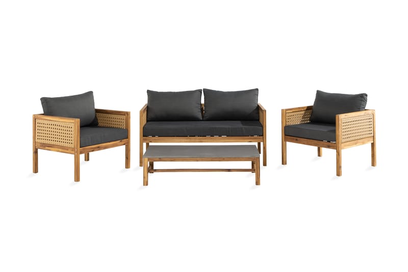 Landos sofagruppe - Beige / Acacia - Loungesæt - Altanmøbler - Sofagrupper udendørs