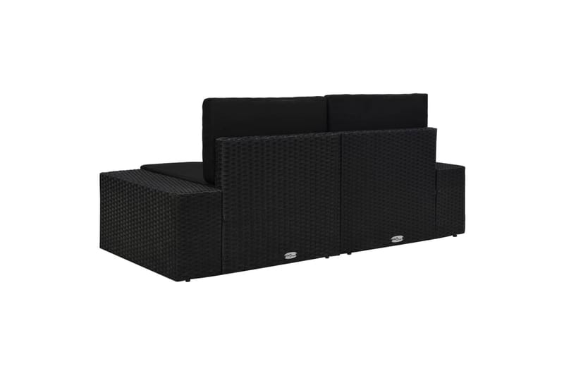 loungesæt til haven 10 dele med hynder polyrattan sort - Sort - Havemøbler - Loungemøbler - Loungesæt