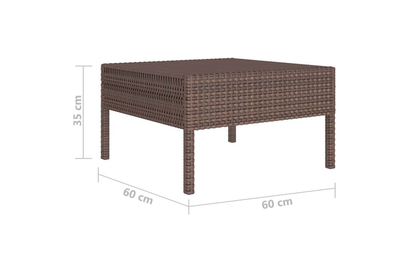 loungesæt til haven 10 dele med hynder polyrattan brun - Brun - Havemøbler - Loungemøbler - Loungesæt