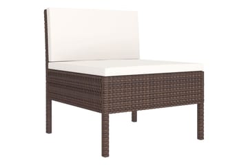 loungesæt til haven 10 dele med hynder polyrattan brun - Brun - Havemøbler - Loungemøbler - Loungesæt