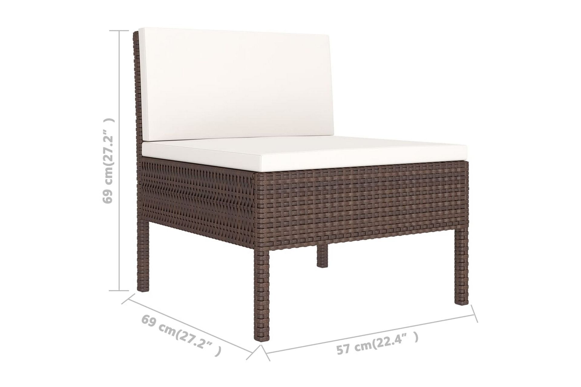loungesæt til haven 10 dele med hynder polyrattan brun - Brun - Havemøbler - Loungemøbler - Loungesæt