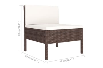 loungesæt til haven 10 dele med hynder polyrattan brun - Brun - Havemøbler - Loungemøbler - Loungesæt