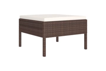 loungesæt til haven 10 dele med hynder polyrattan brun - Brun - Havemøbler - Loungemøbler - Loungesæt