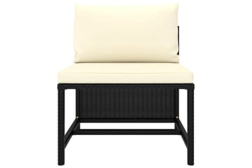 loungesæt til haven 11 dele med hynder polyrattan sort - Sort - Havemøbler - Loungemøbler - Loungesæt