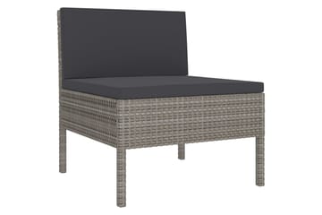 loungesæt til haven 11 dele med hynder polyrattan grå - Grå - Havemøbler - Loungemøbler - Loungesæt