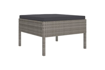 loungesæt til haven 11 dele med hynder polyrattan grå - Grå - Havemøbler - Loungemøbler - Loungesæt