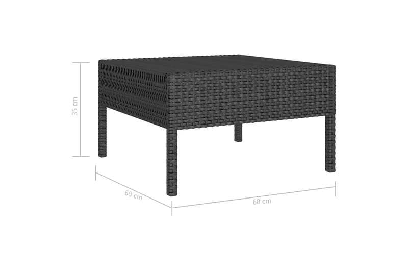 Loungesæt Til Haven 2 Dele Med Hynder Polyrattan Sort - Sort - Havemøbler - Loungemøbler - Loungesæt