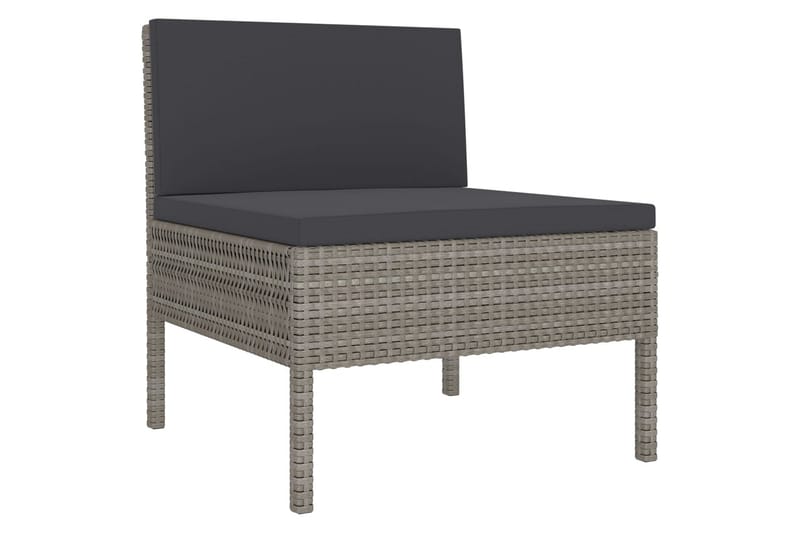 Loungesæt Til Haven 2 Dele Med Hynder Polyrattan Grå - Grå - Havemøbler - Loungemøbler - Loungesæt