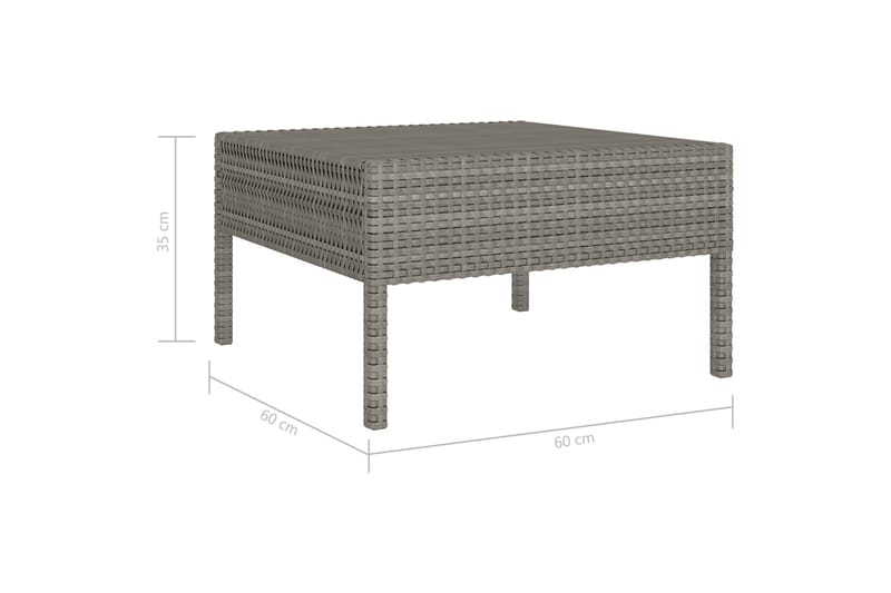 Loungesæt Til Haven 2 Dele Med Hynder Polyrattan Grå - Grå - Havemøbler - Loungemøbler - Loungesæt