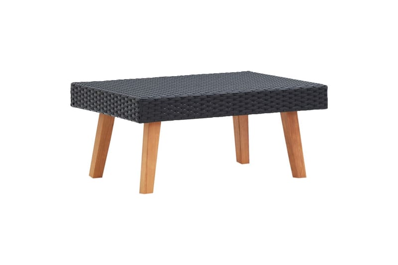 Loungesæt til haven 2 dele med hynder polyrattan sort - Sort - Havemøbler - Loungemøbler - Loungesæt