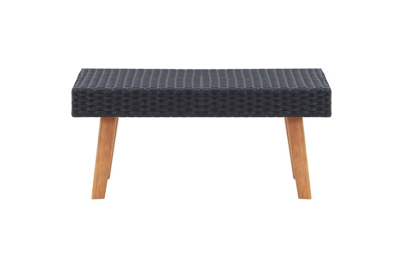 Loungesæt til haven 2 dele med hynder polyrattan sort - Sort - Havemøbler - Loungemøbler - Loungesæt