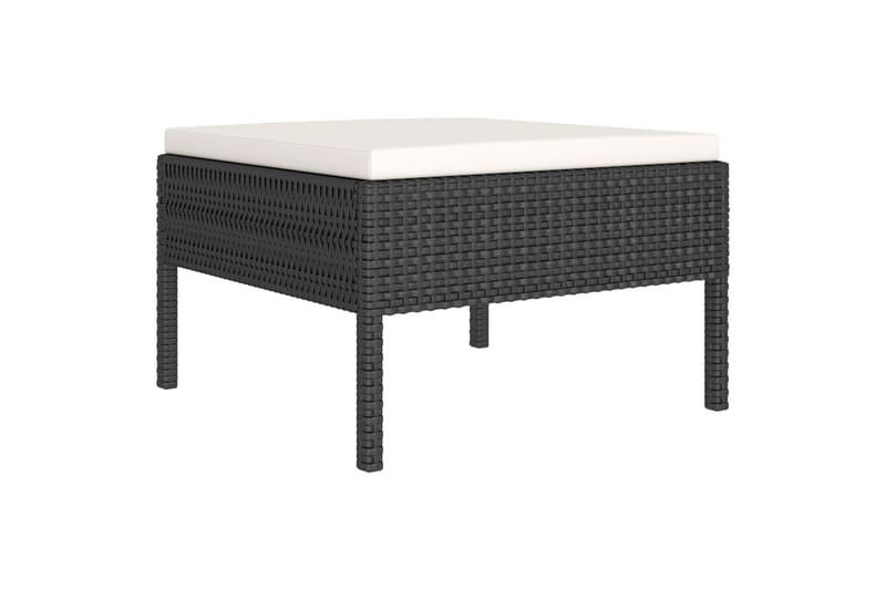 loungesæt til haven 2 dele med hynder polyrattan sort - Sort - Havemøbler - Loungemøbler - Loungesæt