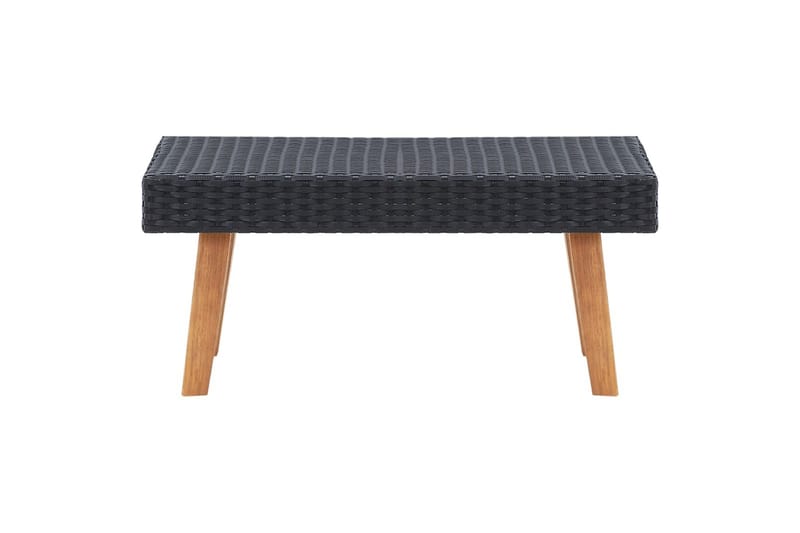 Loungesæt til haven 2 dele med hynder polyrattan sort - Sort - Havemøbler - Loungemøbler - Loungesæt
