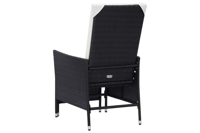 Loungesæt til haven 2 dele med hynder polyrattan sort - Sort - Havemøbler - Loungemøbler - Loungesæt